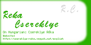 reka csereklye business card