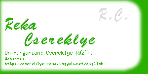 reka csereklye business card